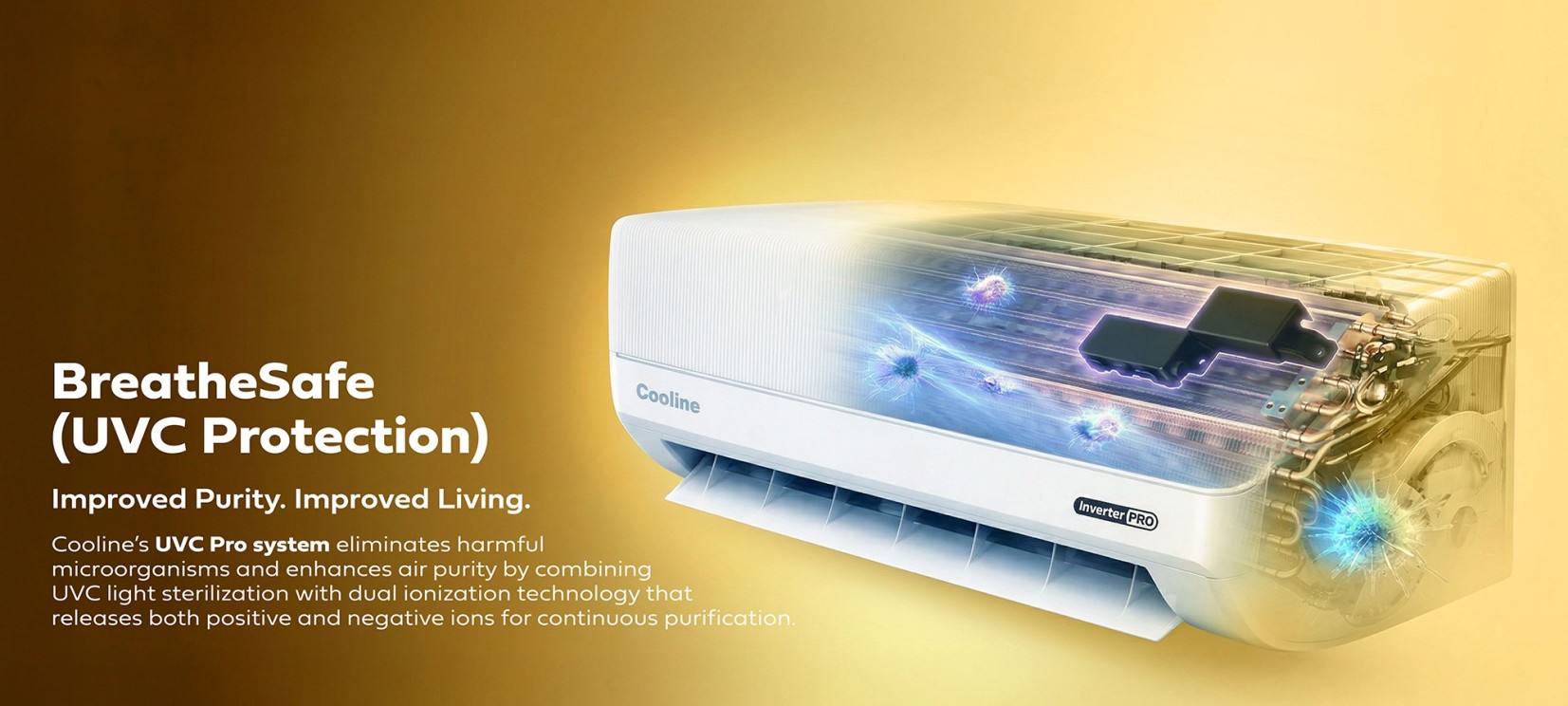 Cooline PRO - Split AC - 18100 BTU - Cold - AI Vision - Smart Link WIFI - Breathe Safe UVC